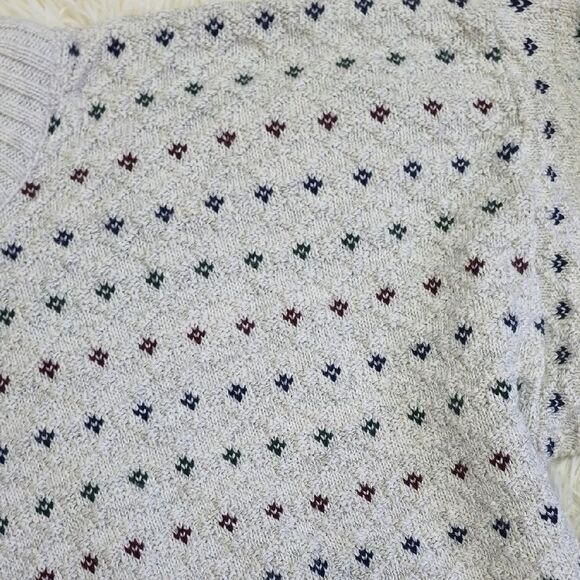St. John's Bay 90s Gray Crewneck Sweater with Nordic Knit Design - Picture 3 of 5